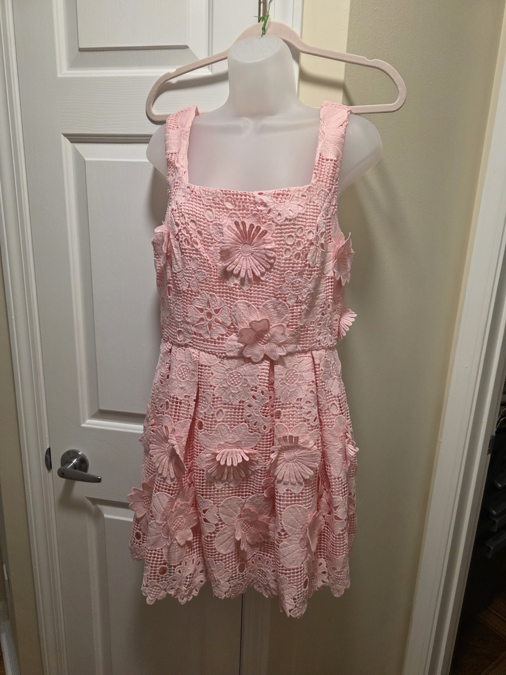 Lilly Pulitzer Pink 3D Floral Crochet Romper
